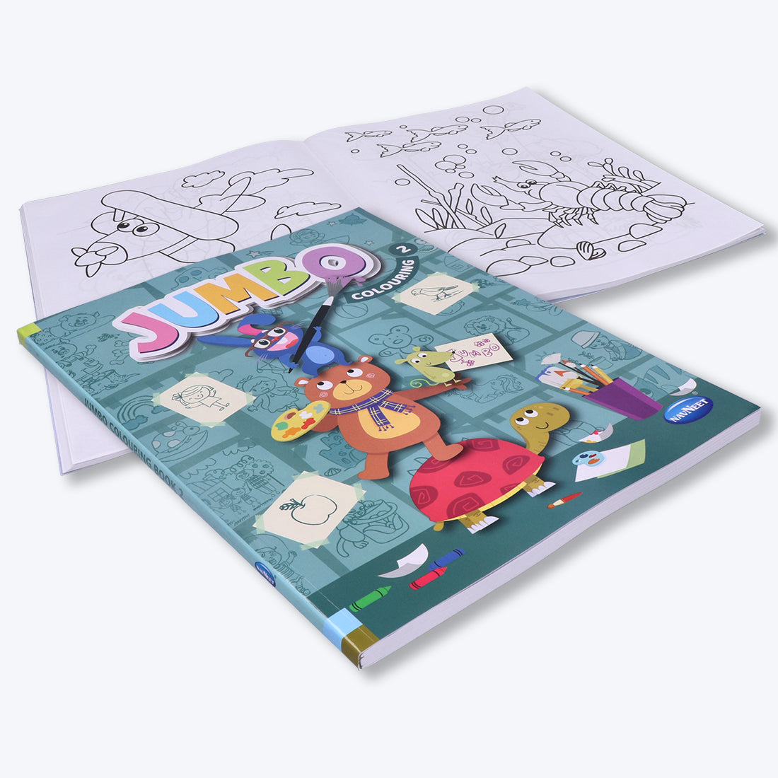 Navneet's Jumbo Colouring Book - II can be used with colour pencils or crayons for age group.