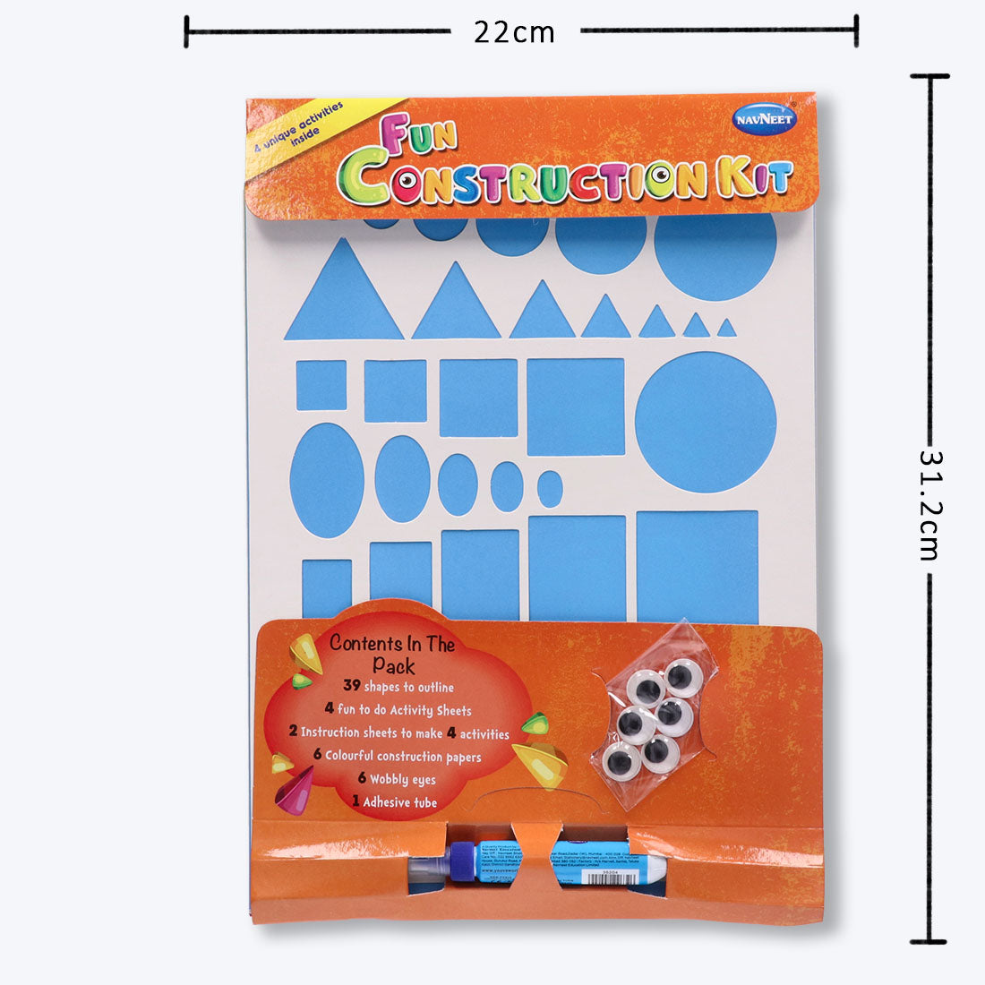 Navneet Fun Construction Kit- Fun DIY Craft for young artists- Mess Free activities- Best travel pack- Perfect for Birthday Gift