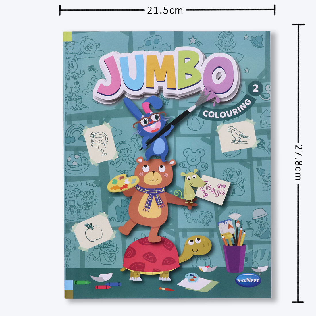 Navneet's Jumbo Colouring Book - II can be used with colour pencils or crayons for age group.