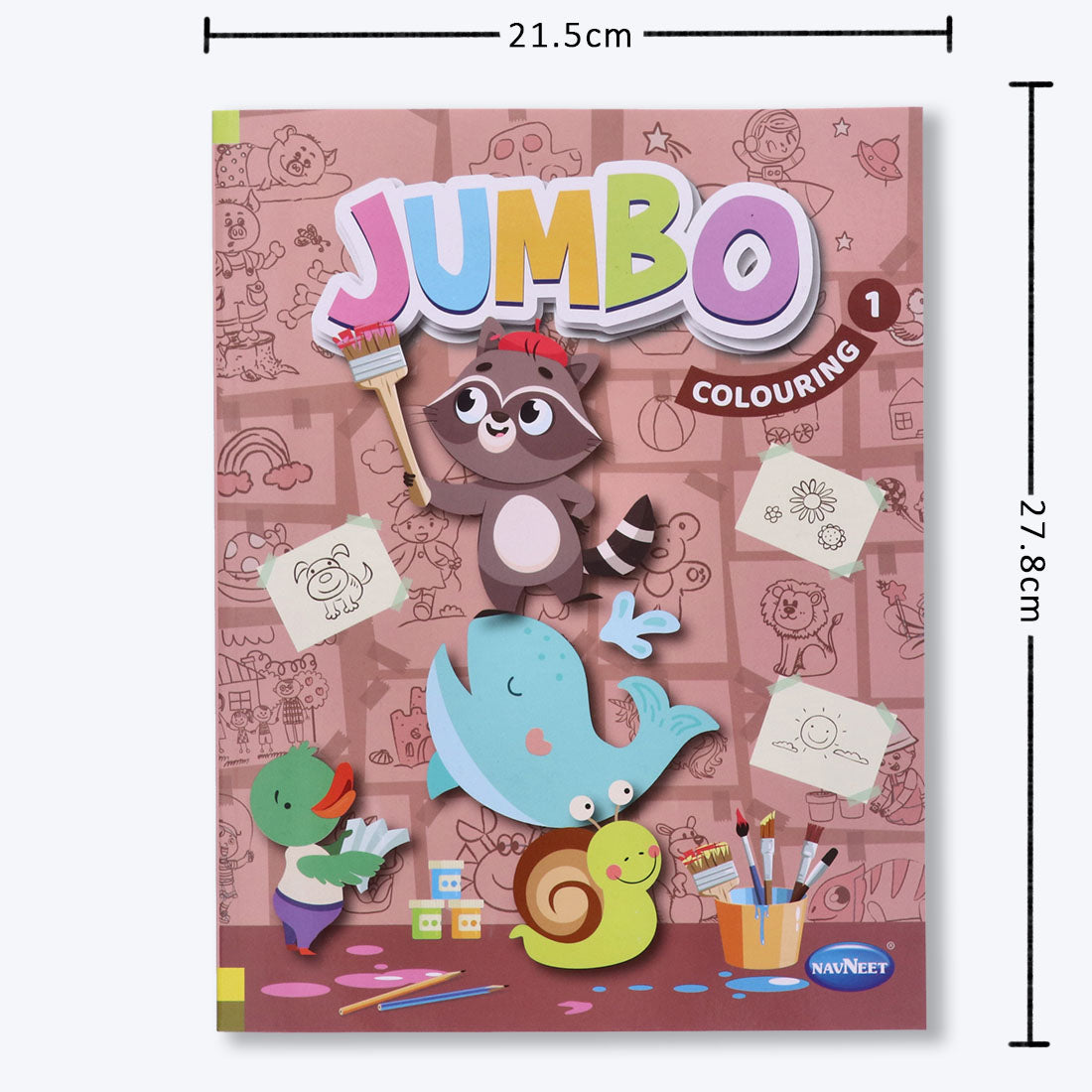 Navneet's Jumbo Colouring Book I - can be used with colour pencils or crayons for age group.
