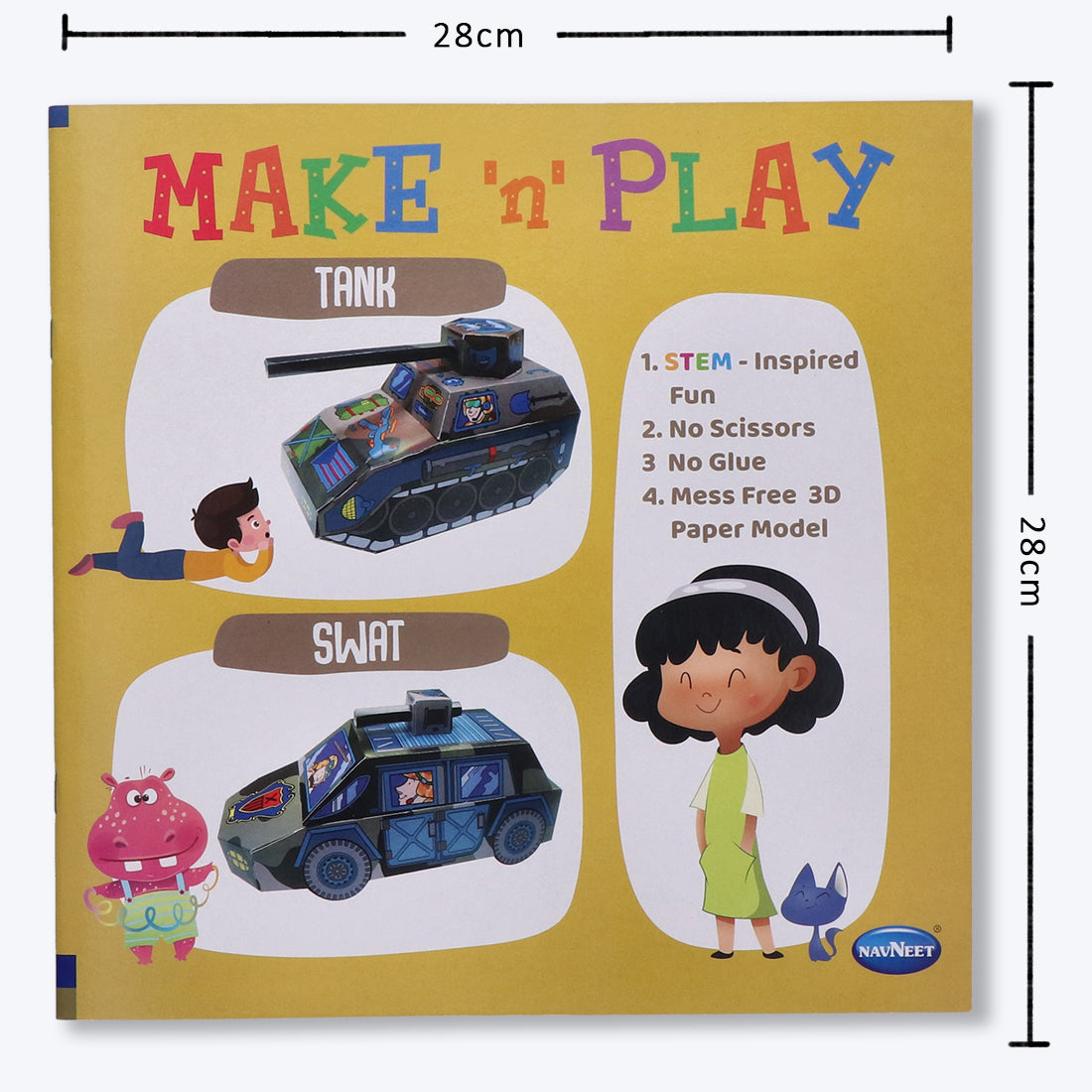 Navneet's Make n Play â€“ Tank & Swat  Fun DIY Crafts - School Project Book - Mess Free Activities