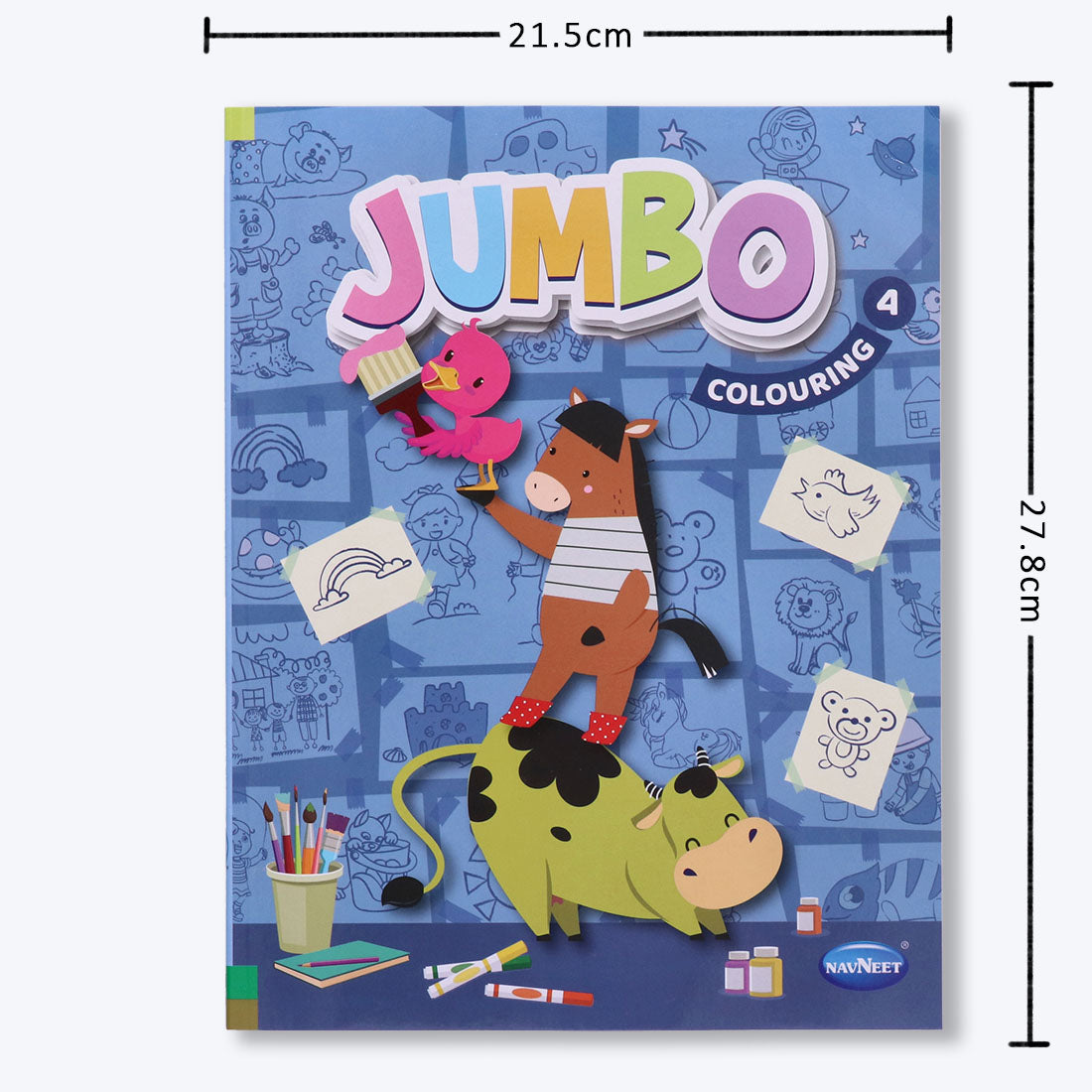 Navneet Jumbo Colouring Book - IV can be used with colour pencils or crayons for age group.