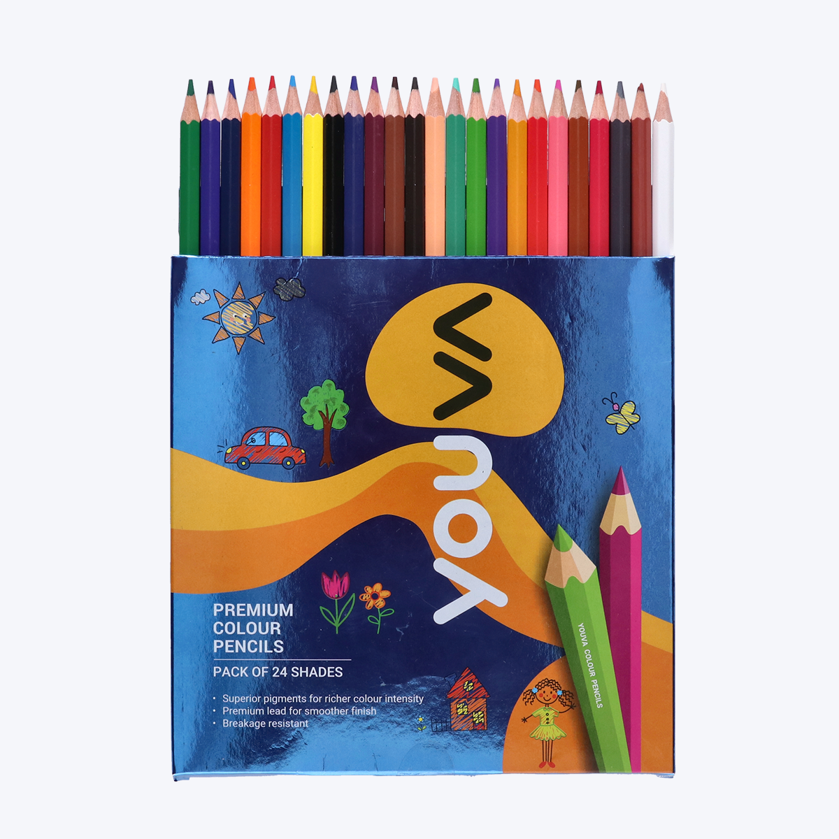 Navneet Youva | Premium Colour Pencils  for Students and Hobby artists  | Pack of 24