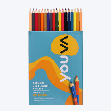 Premium 2 in 1 Colour Pencils (Pack of 18/36) Pack Of 1