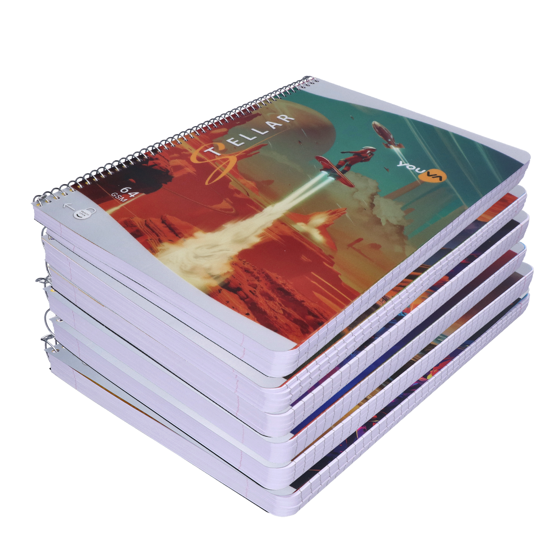 Youva STELLAR Spiral Long Notebook| Single Line| 240 Pages | A4 Size 21cm x 29.7cm|  For Students by Navneet