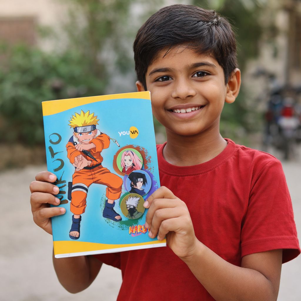 Youva NARUTO Long Book| Single Line| 172 Pages | A4 Size 21cm x 29.7cm| For Students by Navneet