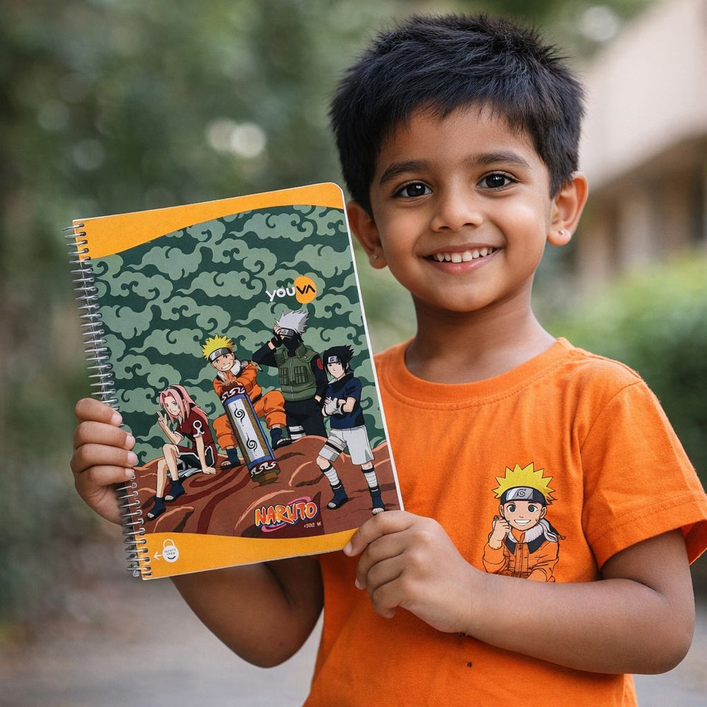 Youva NARUTO Spiral Long Book | Single Line | 172 Pages | A4 Size 21cm x 29.7cm| For Students by Navneet