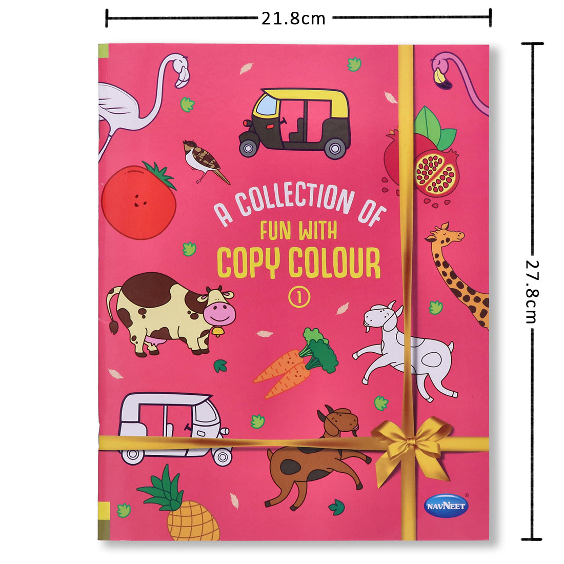 Navneet A Collection Of Fun With Copy Colour Book- Theme: Vehicles, Fruits, Vegetables, Wild & Domestic animals, Birds - big pictures - painting books for kids - set of 3 books
