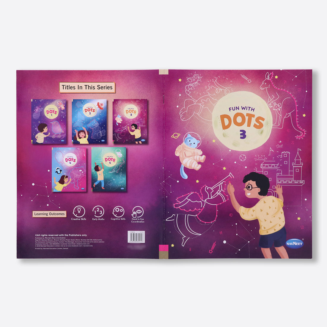 Navneet Fun With Dots Activity Book- set of 5 - Connect the Dots - Join the Dots & Colour the Picture - Find the Hidden Picture - Dot to Dot - Pre Writing Activity Books for kids