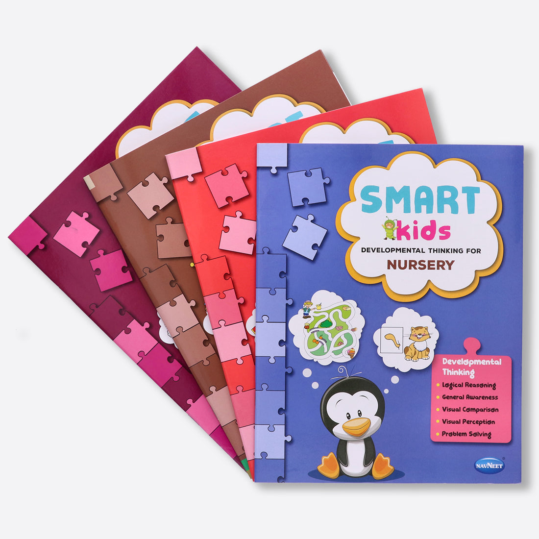 Navneet Smart Kids Activity Book for Nursery Kids- Develops Developmental Thinking, Pre-Reading Skills, Pre-Writing Skills, Pre-Math Skills- Learning and Education- Pack of 4