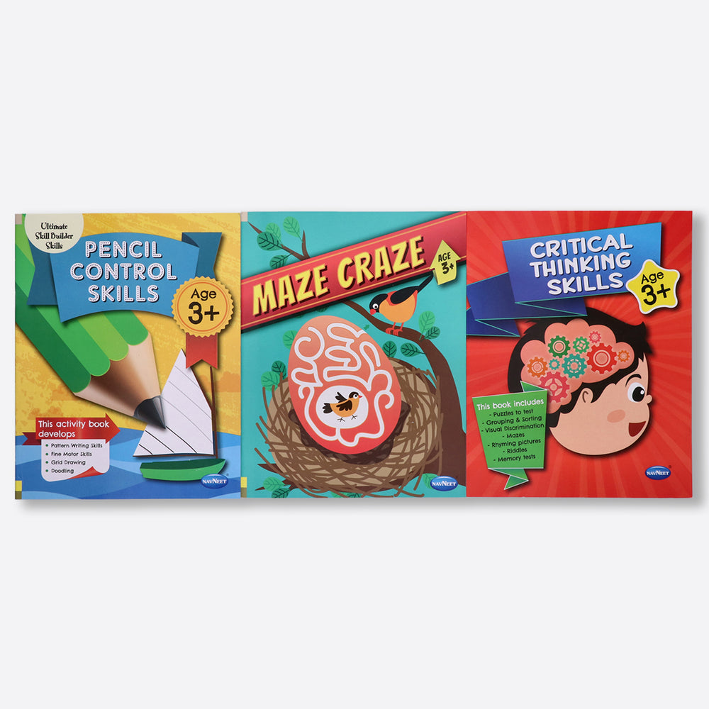 Navneet Pencil Control, Maze & Critical Thinking Activity Books for 3 Year & Above Kids- More than 90 activities- Practice Pattern Writing- Fun Skill Based books