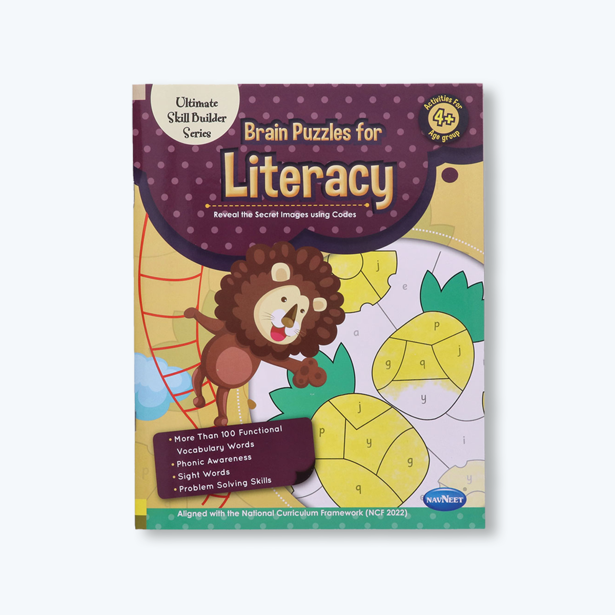 Navneet Brain Puzzle Activity Books - Brain activities for kids - Foundational Literacy & Numeracy books - Age 4+ - Educational - Phonics, Numbers 1-20, Shapes, Addition