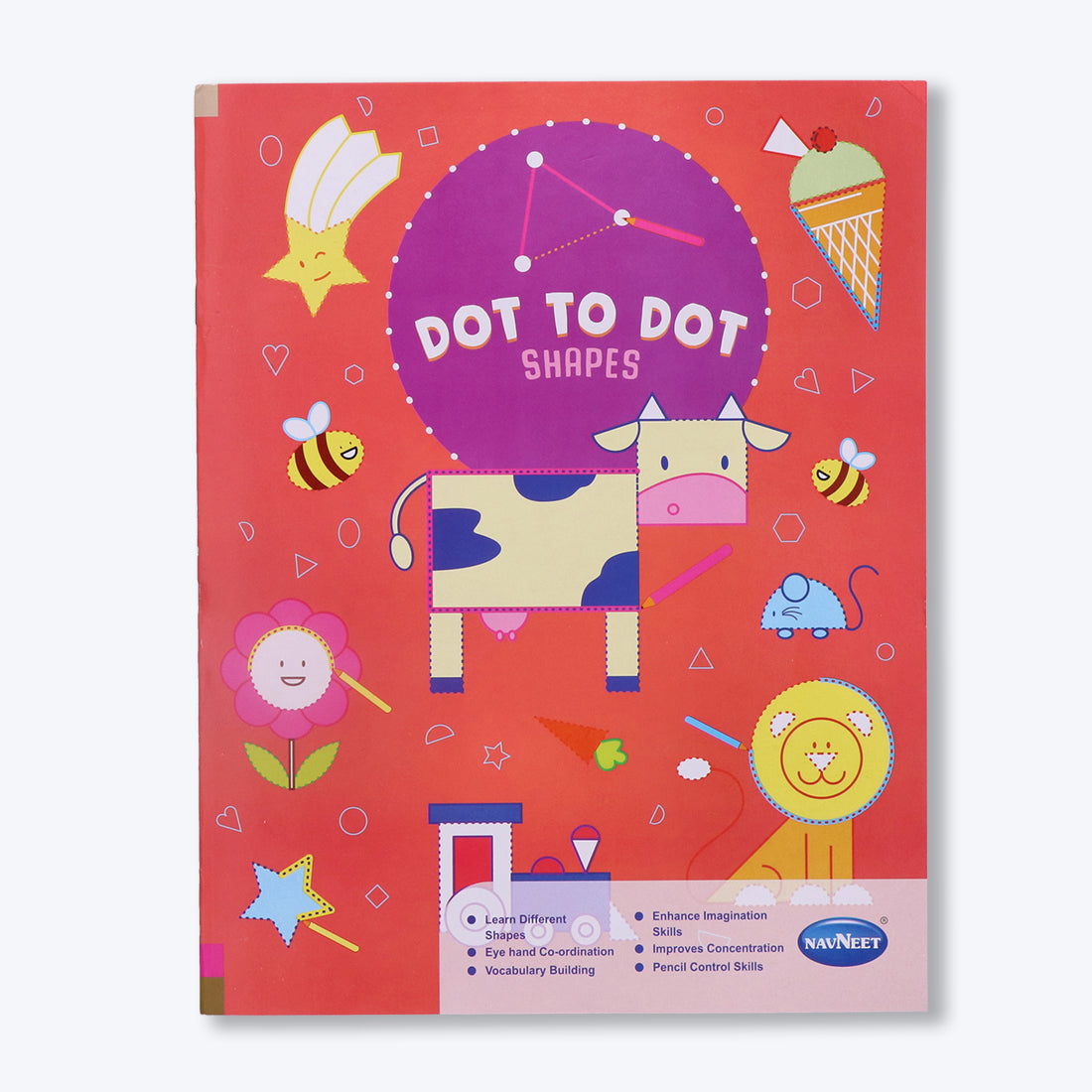 Navneet Dot 2 Dot -Fun with alphabets, Numbers and Shapes -drawing and colouring book