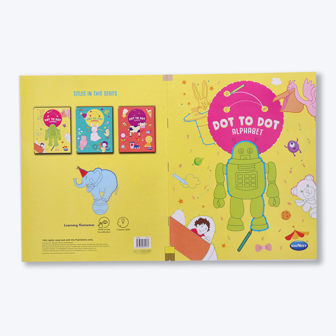 Navneet Dot 2 Dot -Fun with alphabets, Numbers and Shapes -drawing and colouring book