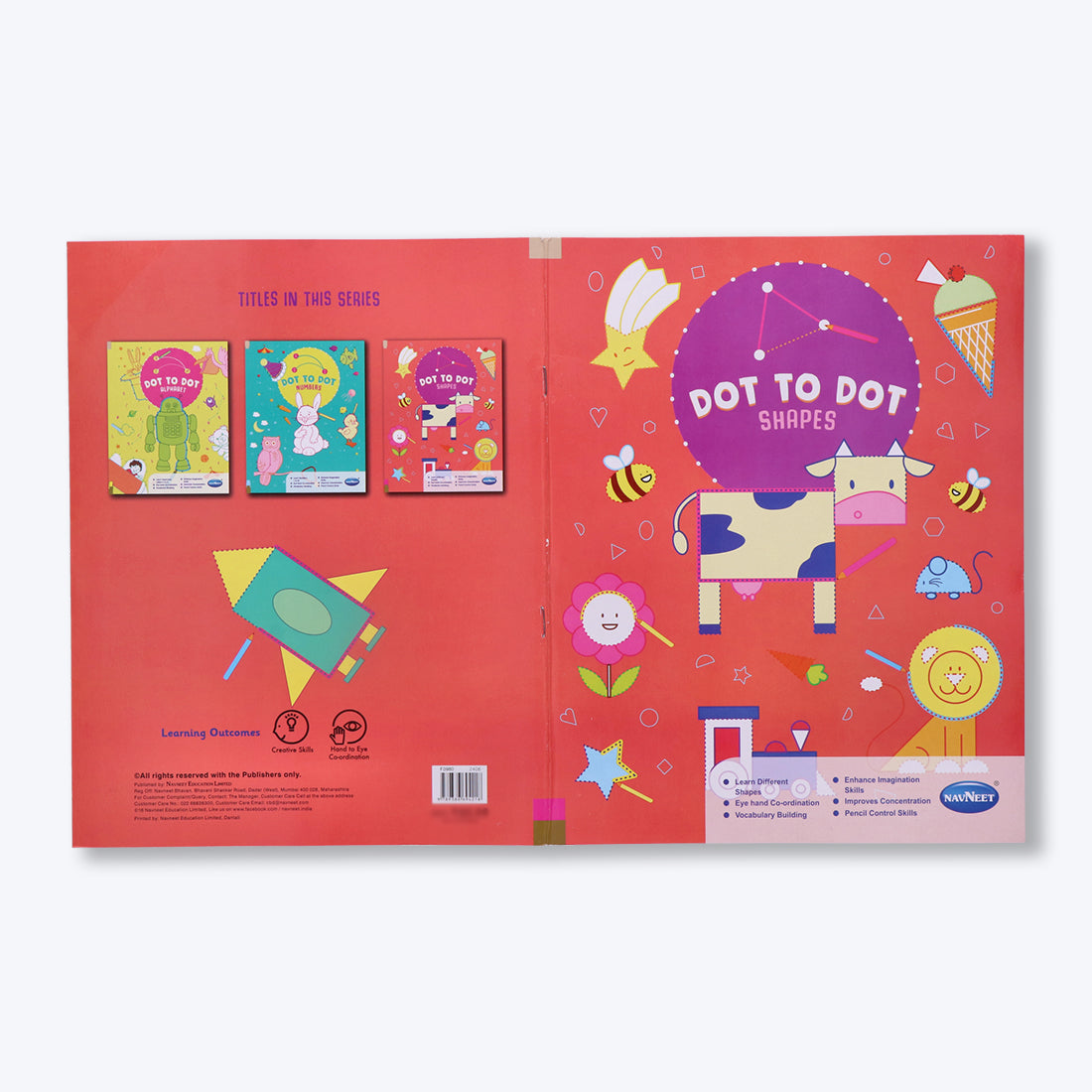 Navneet Dot 2 Dot -Fun with alphabets, Numbers and Shapes -drawing and colouring book
