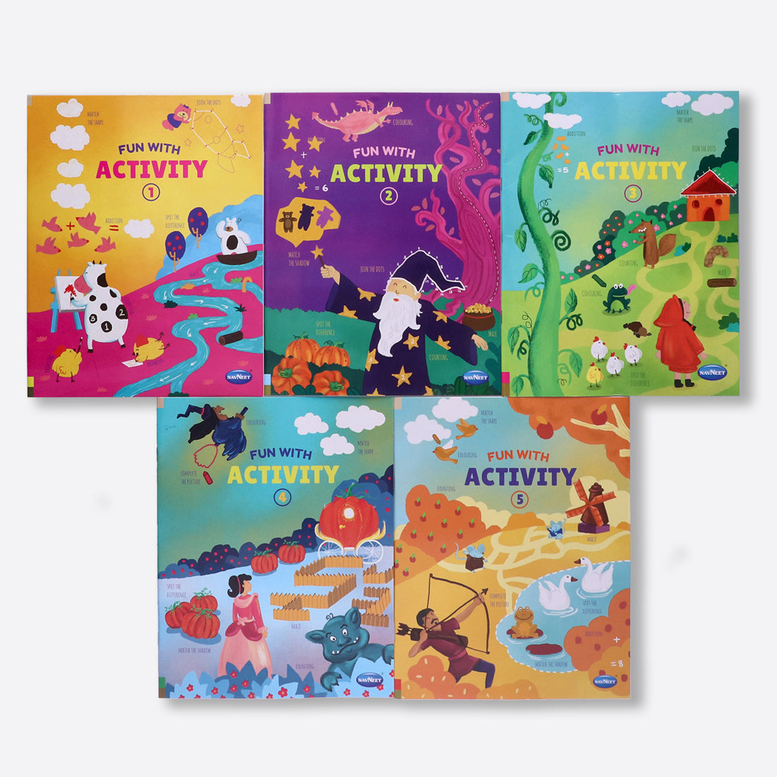 Fun Withe Activity Navneet Fun With Activity Books Set of 5 books for Kindergarten Kids-