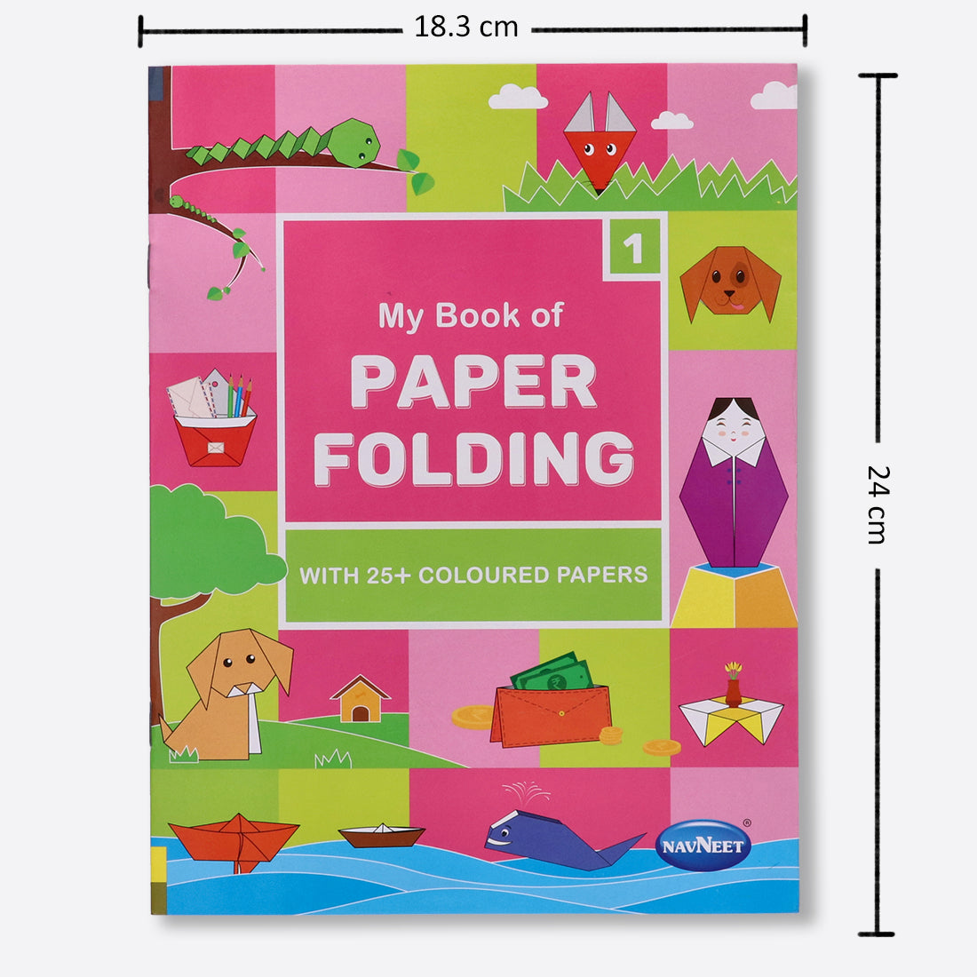 Navneet My Book Paper Folding – Set of 4 books – with Craft Papers- Paper Origami for Beginners-  Step by step illustrated instructions - DIY -  Origami projects -  Simple themes