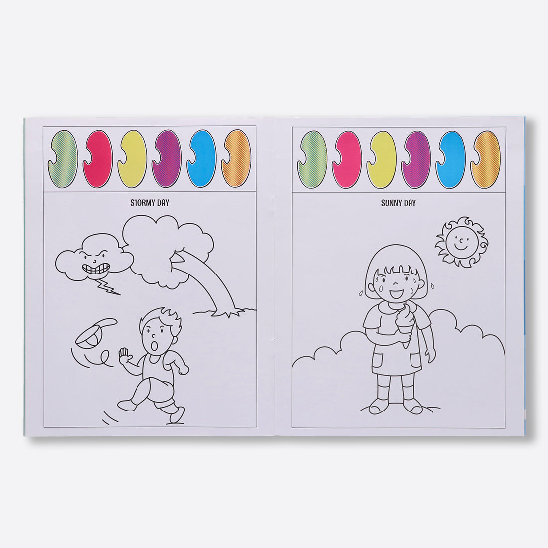 Navneet Fun With Palette Colouring Book - with Magic Colour Palette - Toddler's Painting book - Innovative Book- Festivals, Places I Visit, School Time , Weather & Season - travel fun