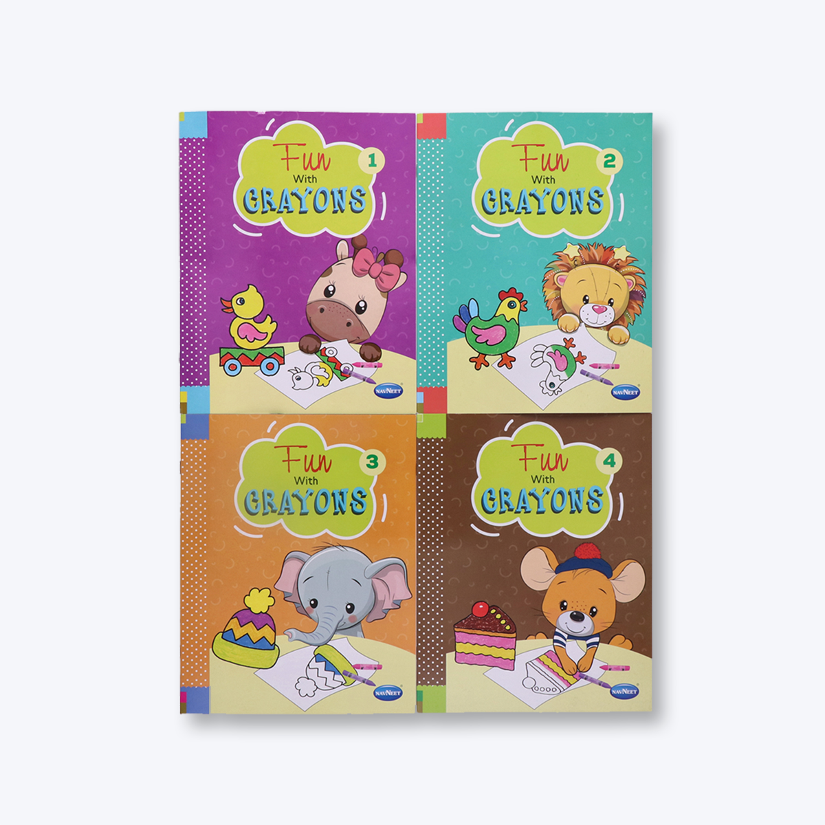 Navneet Fun with Crayons series set of 4 books with different images