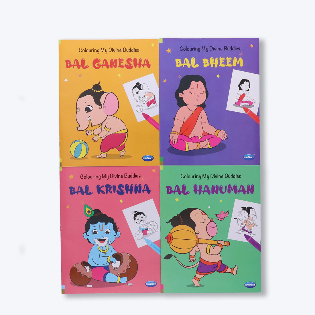 Navneet Colouring My Divine Buddies series- Bal Ganesha, Bal Krishna, Bal Hanuman and Bal Bheem series.