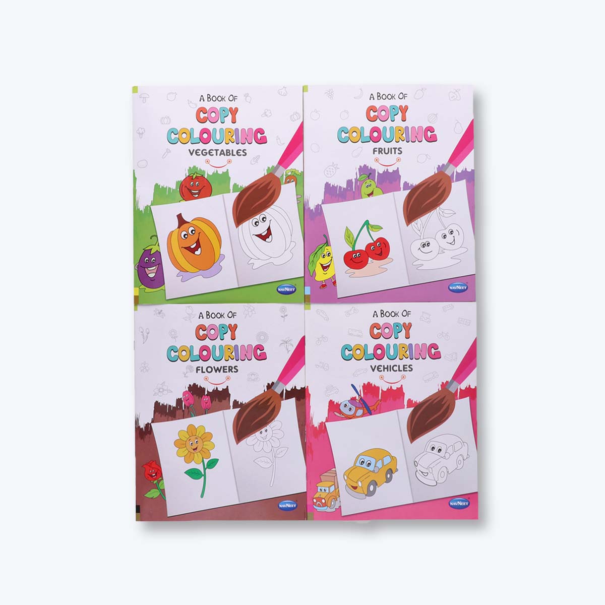 Navneet A Book of copy colour - Themes - Vegetables, Fruits, Flowers, Vehicles