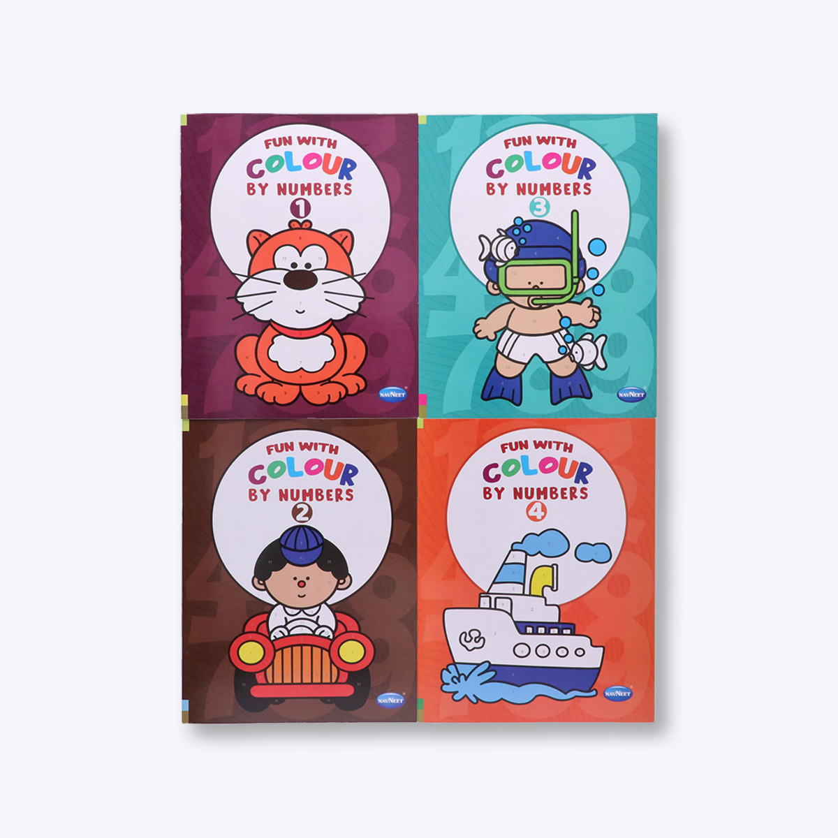 Navneet Colour by Numbers Book- I to 4 fun colouring with numbers series