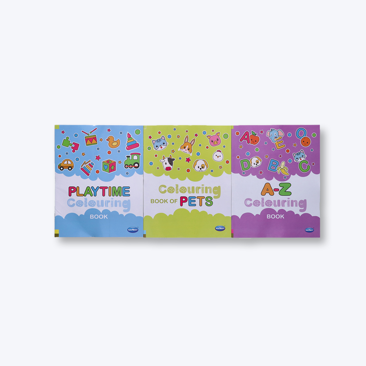 Navneet Colouring book series for kids , theme based series  set of 3 books - colouring Book- Play time , pets, A-Z Colouring Book.