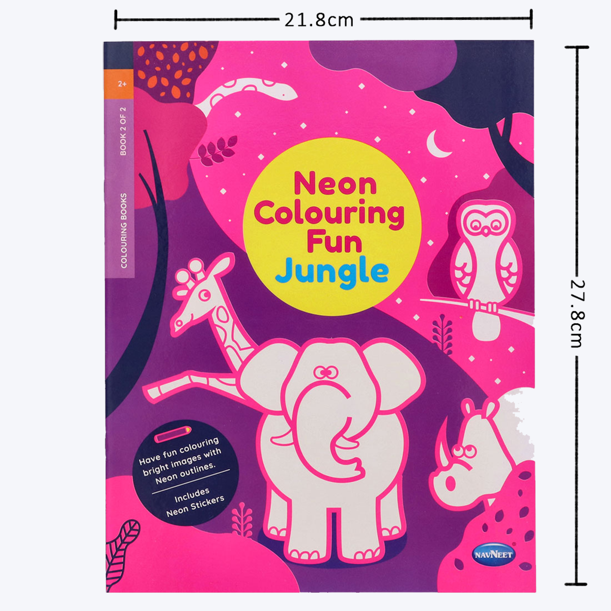 Navneet Neon Book series- I , theme based farm and Jungle bright neon colouring books for kids