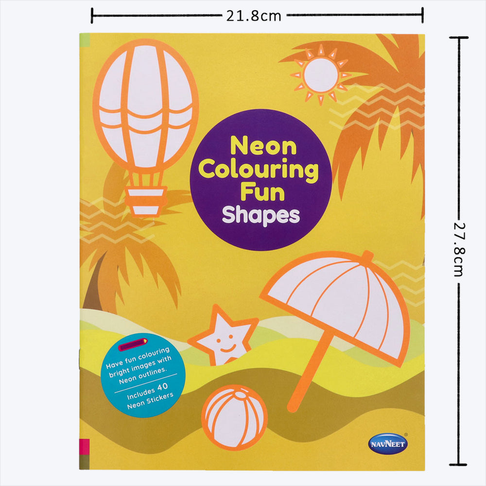Navneet Neon Colouring Book series Shapes and Numbers bright neon colouring books for kids
