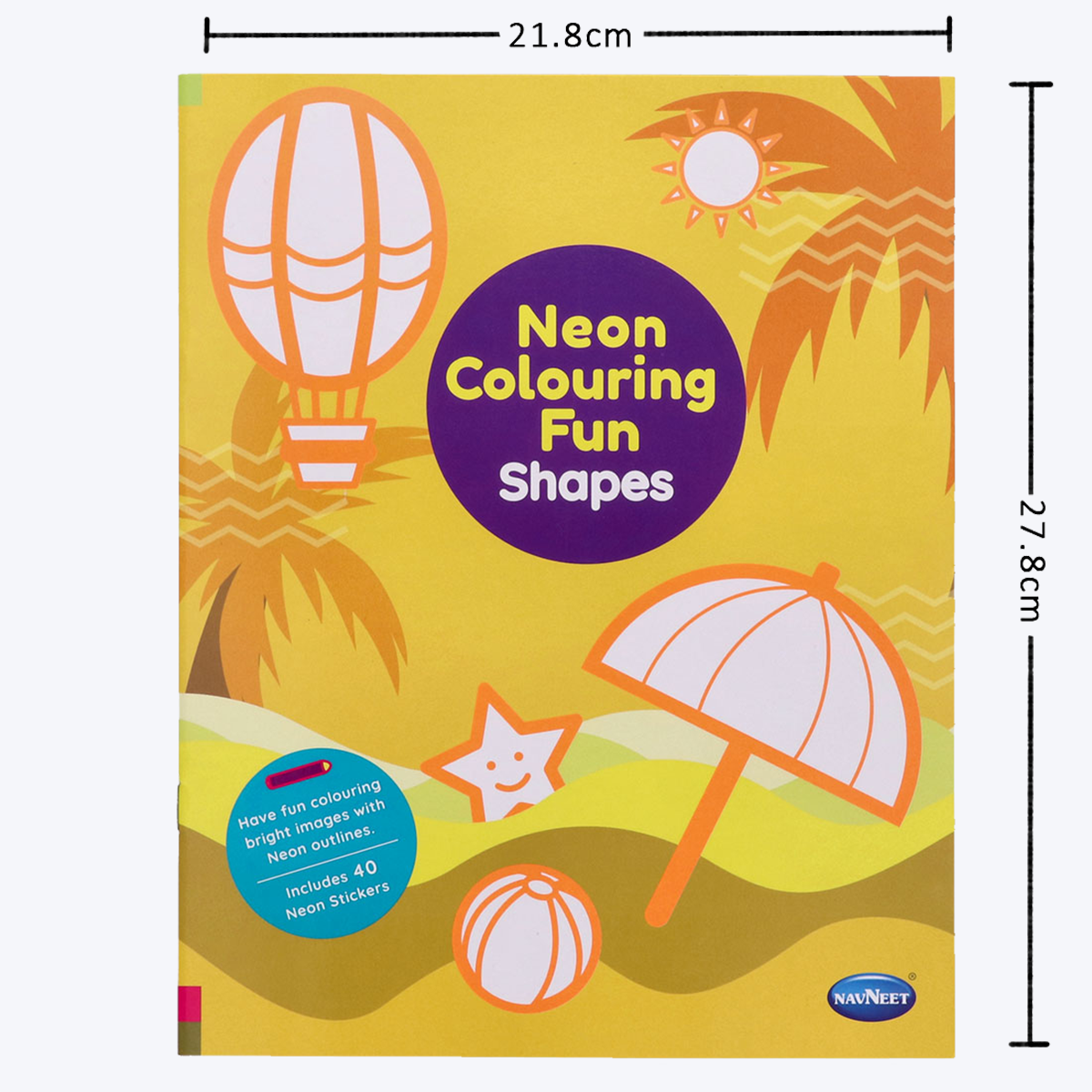 Navneet Neon Colouring Book series Shapes and Numbers bright neon colouring books for kids