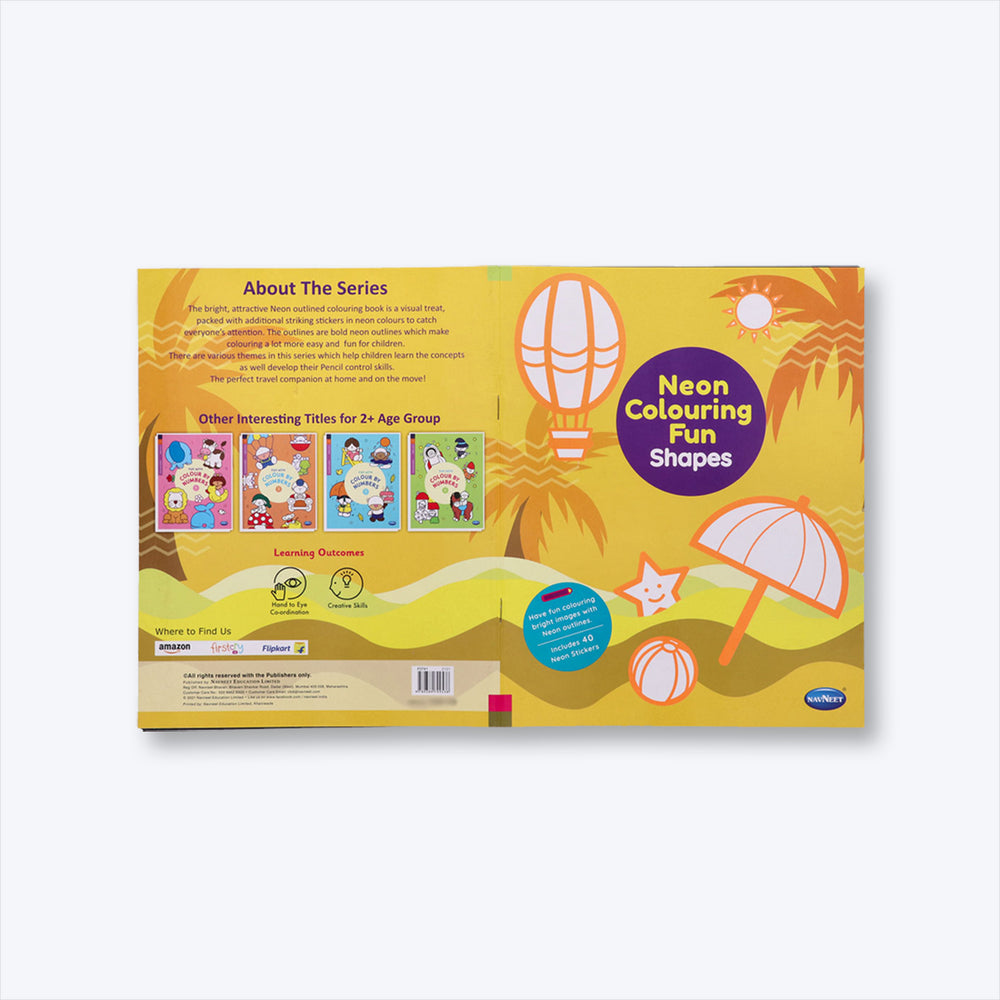 Navneet Neon Colouring Book series Shapes and Numbers bright neon colouring books for kids