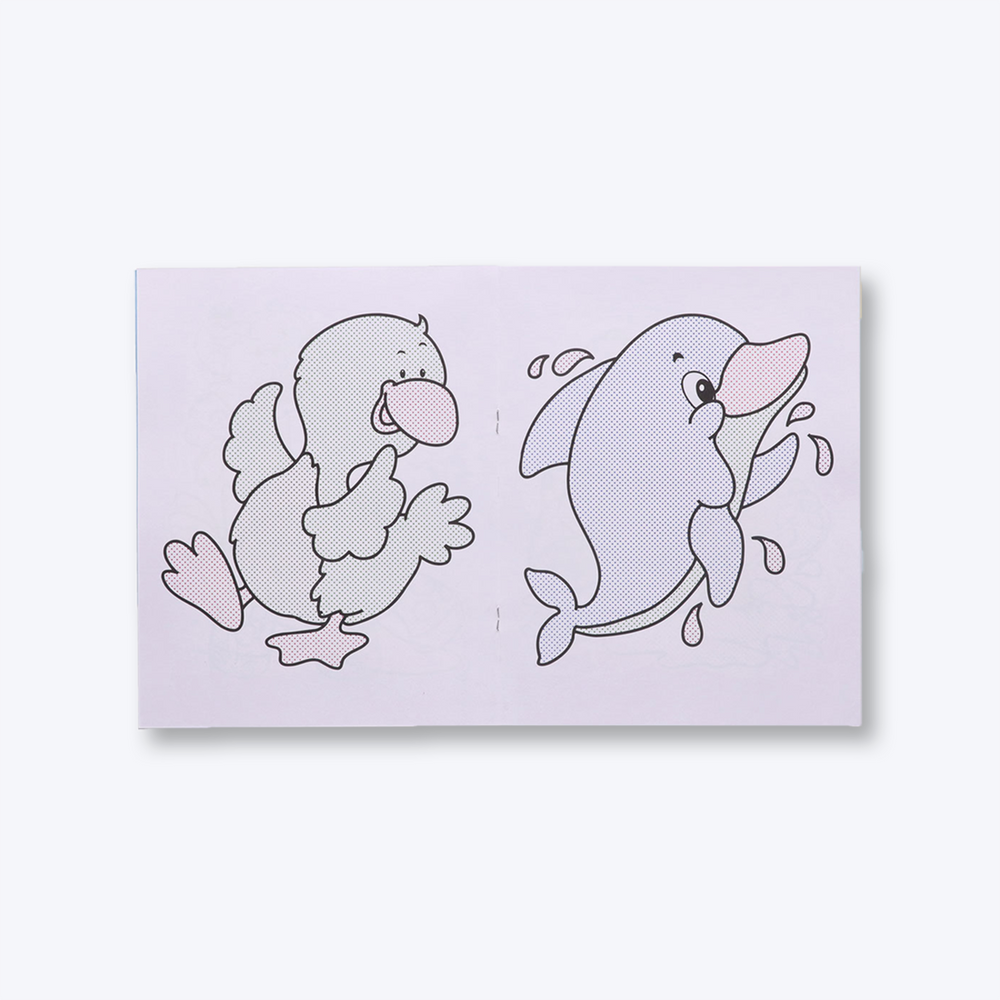 Navneet Water Wonder colouring books I and II, child friendly with various pictures.