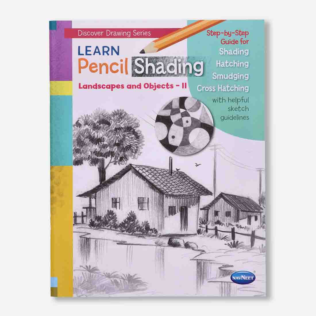 Navneet Learn Pencil Shading Landscape and Objects 1 and 2 – For Elementary Art Prep – How to draw Landscapes - Pack of 2 Books