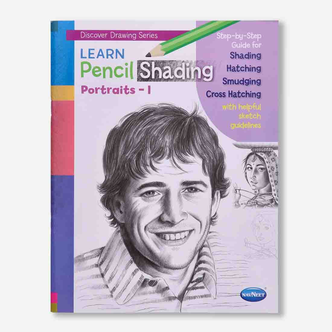 Navneet Learn Pencil Shading Portraits 1 and 2 â€“ For Elementary Art Prep â€“ How to draw Portraits - Pack of 2 Books