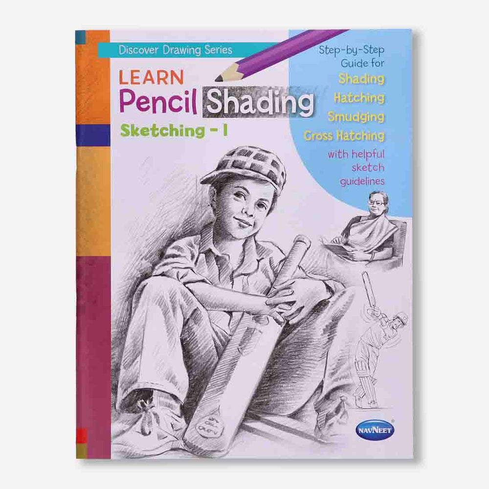 Navneet Learn Pencil Shading Sketching 1 and 2  For Elementary Art Preparation | How to draw sketches - Pack of 2 Books