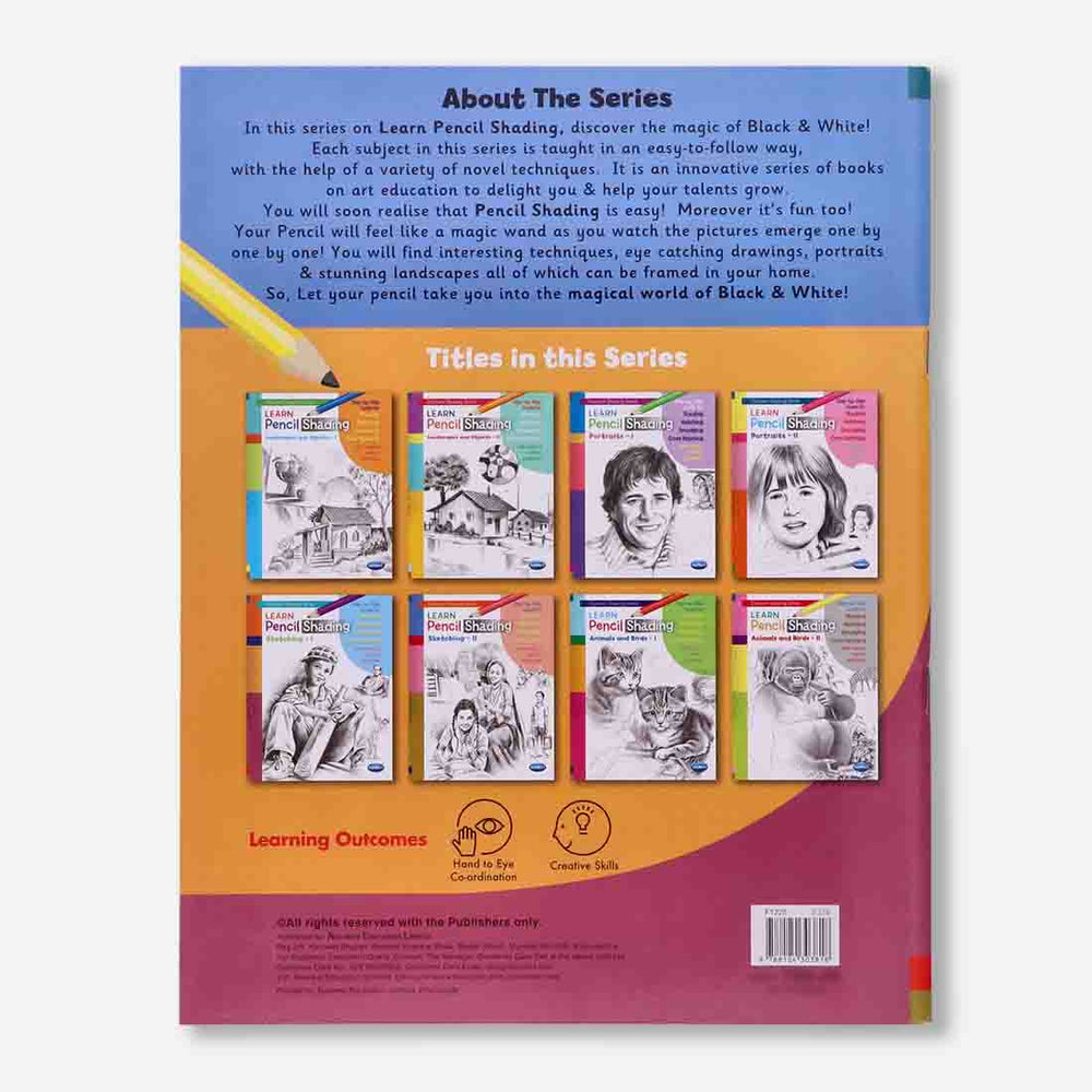 Navneet Learn Pencil Shading Sketching 1 and 2  For Elementary Art Preparation | How to draw sketches - Pack of 2 Books