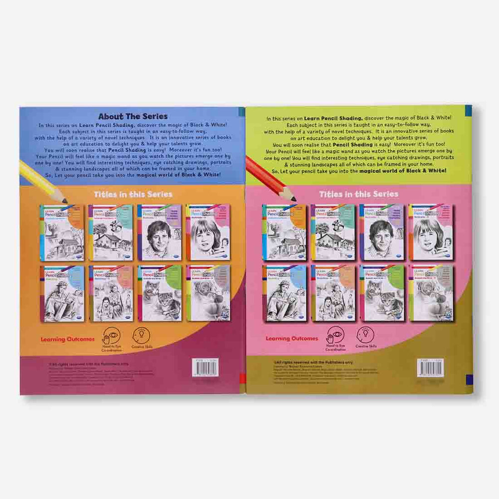 Navneet Learn Pencil Shading Sketching 1 and 2  For Elementary Art Preparation | How to draw sketches - Pack of 2 Books