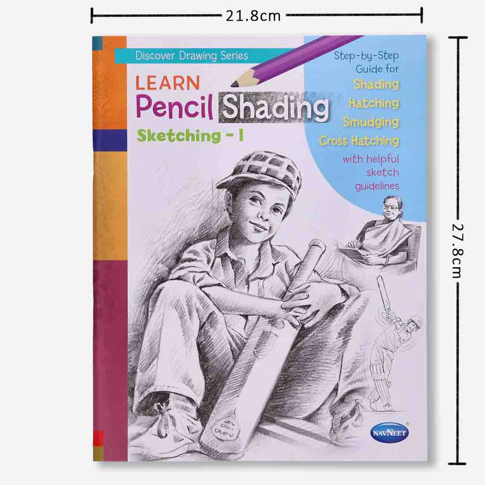 Navneet Learn Pencil Shading Sketching 1 and 2  For Elementary Art Preparation | How to draw sketches - Pack of 2 Books