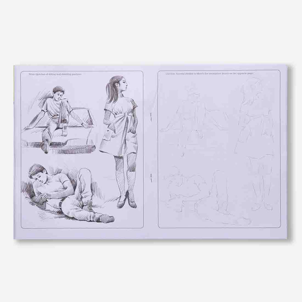 Navneet Learn Pencil Shading Sketching 1 and 2  For Elementary Art Preparation | How to draw sketches - Pack of 2 Books