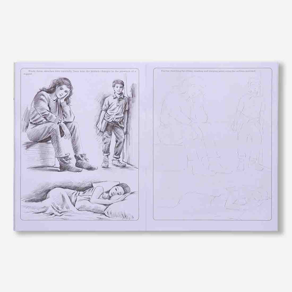 Navneet Learn Pencil Shading Sketching 1 and 2  For Elementary Art Preparation | How to draw sketches - Pack of 2 Books