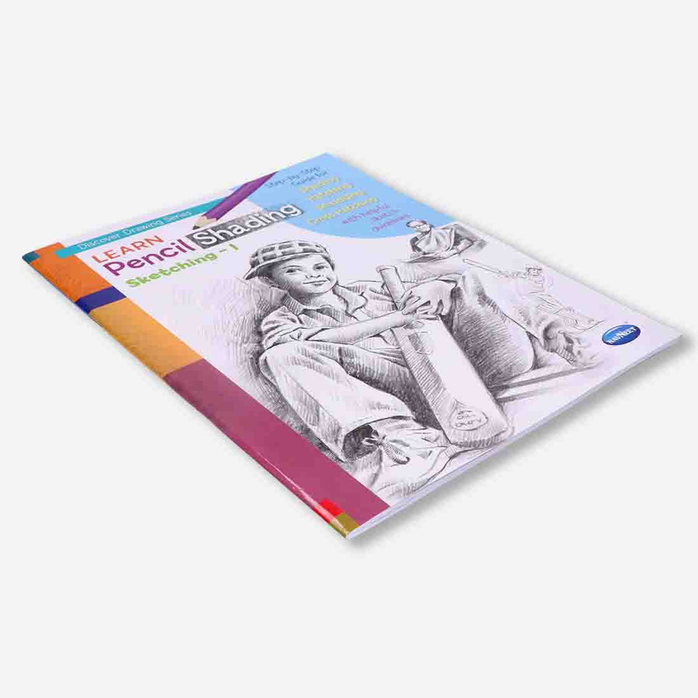 Navneet Learn Pencil Shading Sketching 1 and 2  For Elementary Art Preparation | How to draw sketches - Pack of 2 Books