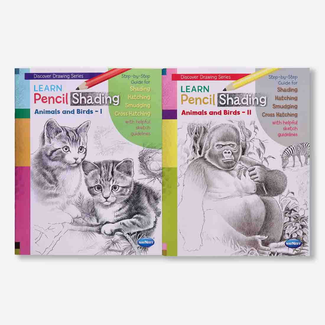 Navneet Learn Pencil Shading Animals & Birds 1 and 2 | For Elementary