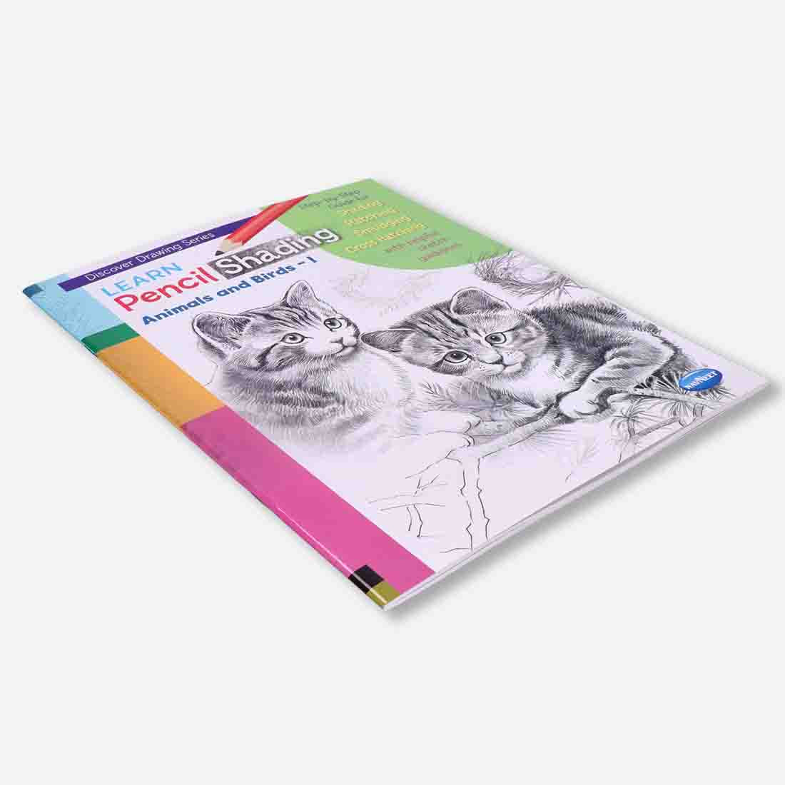 Navneet Learn Pencil Shading Animals & Birds 1 and 2 | For Elementary Art Prepration | How to draw Animals and Birds - Pack of 2 Books