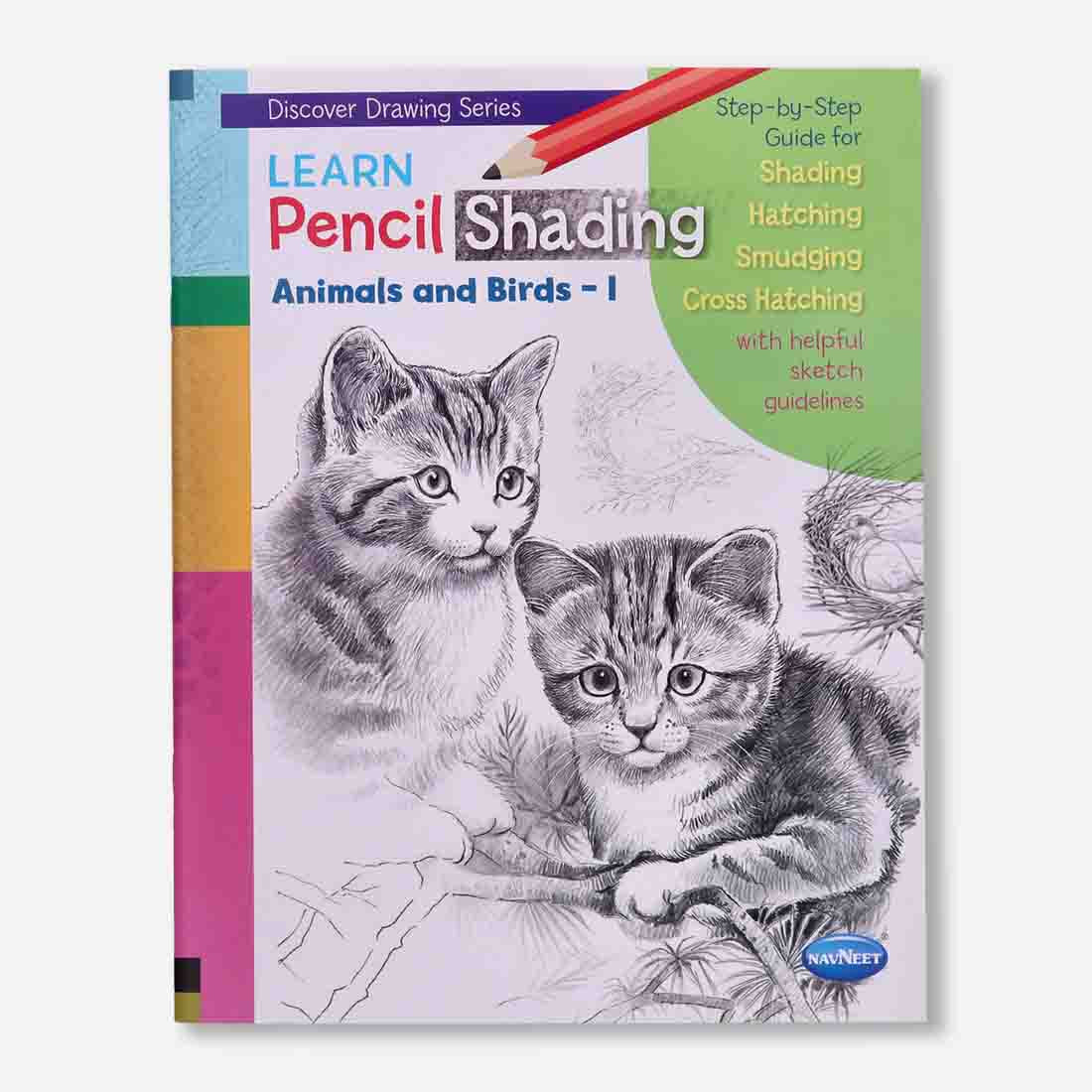 Navneet Learn Pencil Shading Animals & Birds 1 and 2 | For Elementary Art Prepration | How to draw Animals and Birds - Pack of 2 Books