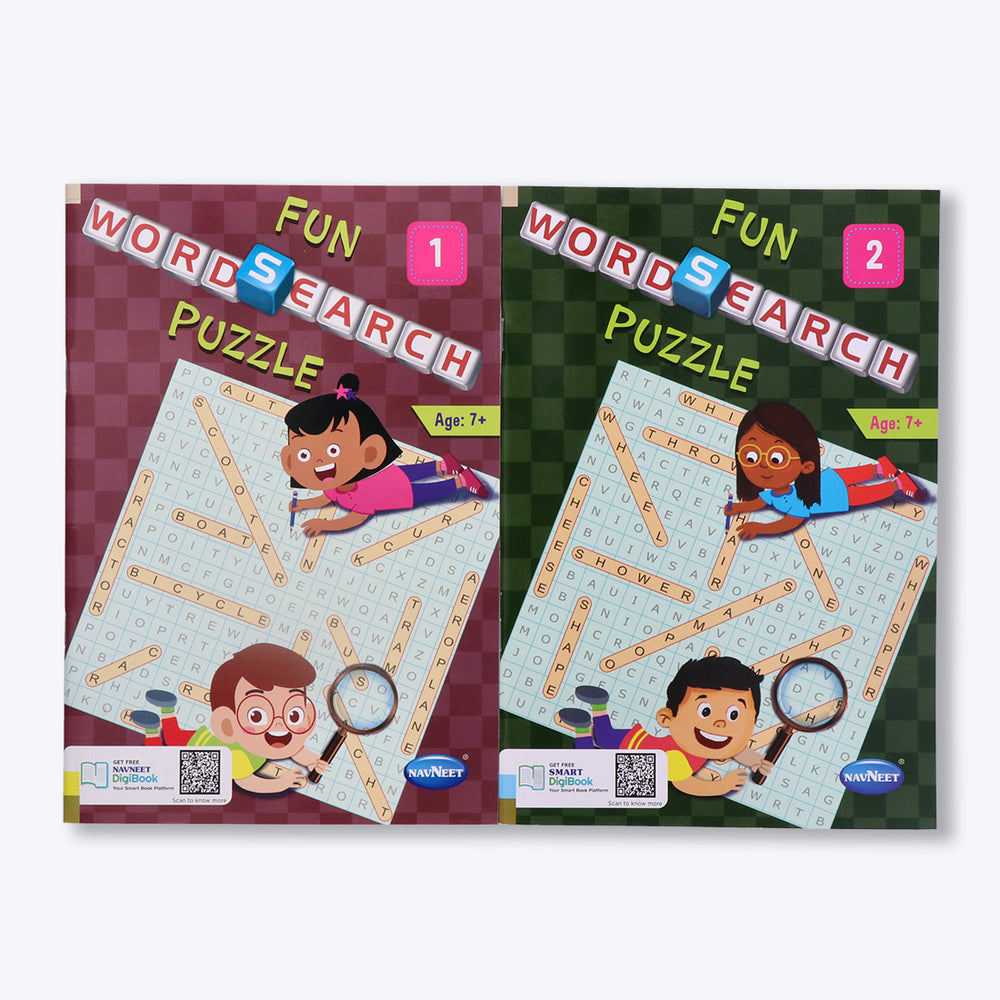 Navneet Fun word Search Puzzles - 1 and 2 Book- Word search and other puzzles book
