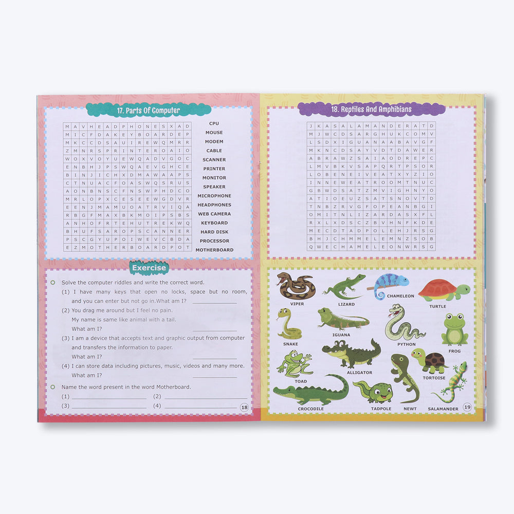 Navneet Fun word Search Puzzles - 1 and 2 Book- Word search and other puzzles book