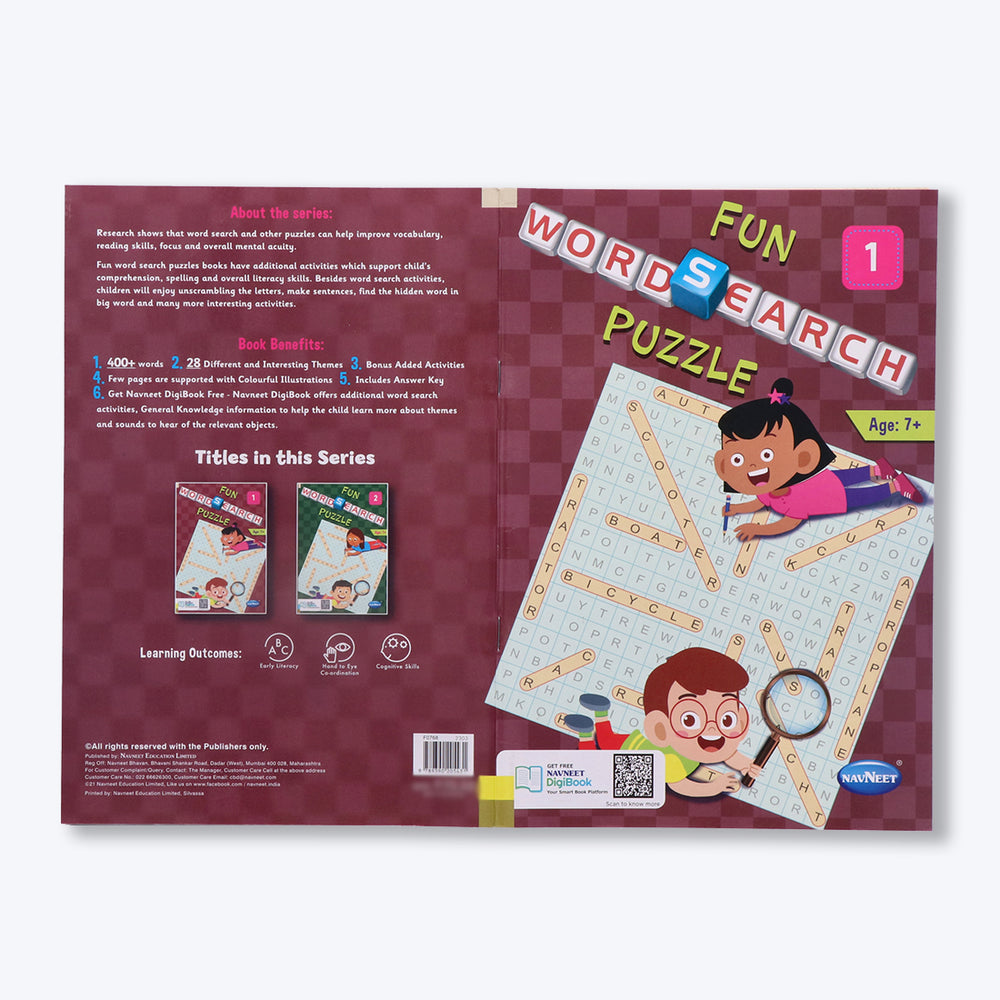 Navneet Fun word Search Puzzles - 1 and 2 Book- Word search and other puzzles book