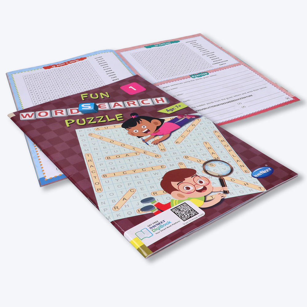 Navneet Fun word Search Puzzles - 1 and 2 Book- Word search and other puzzles book