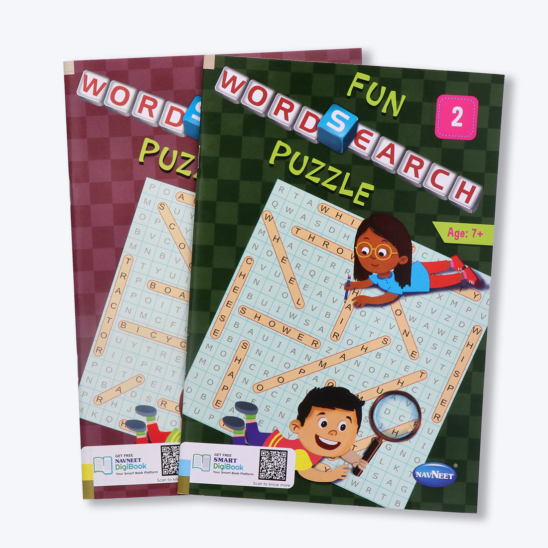 Navneet Fun word Search Puzzles - 1 and 2 Book- Word search and other puzzles book
