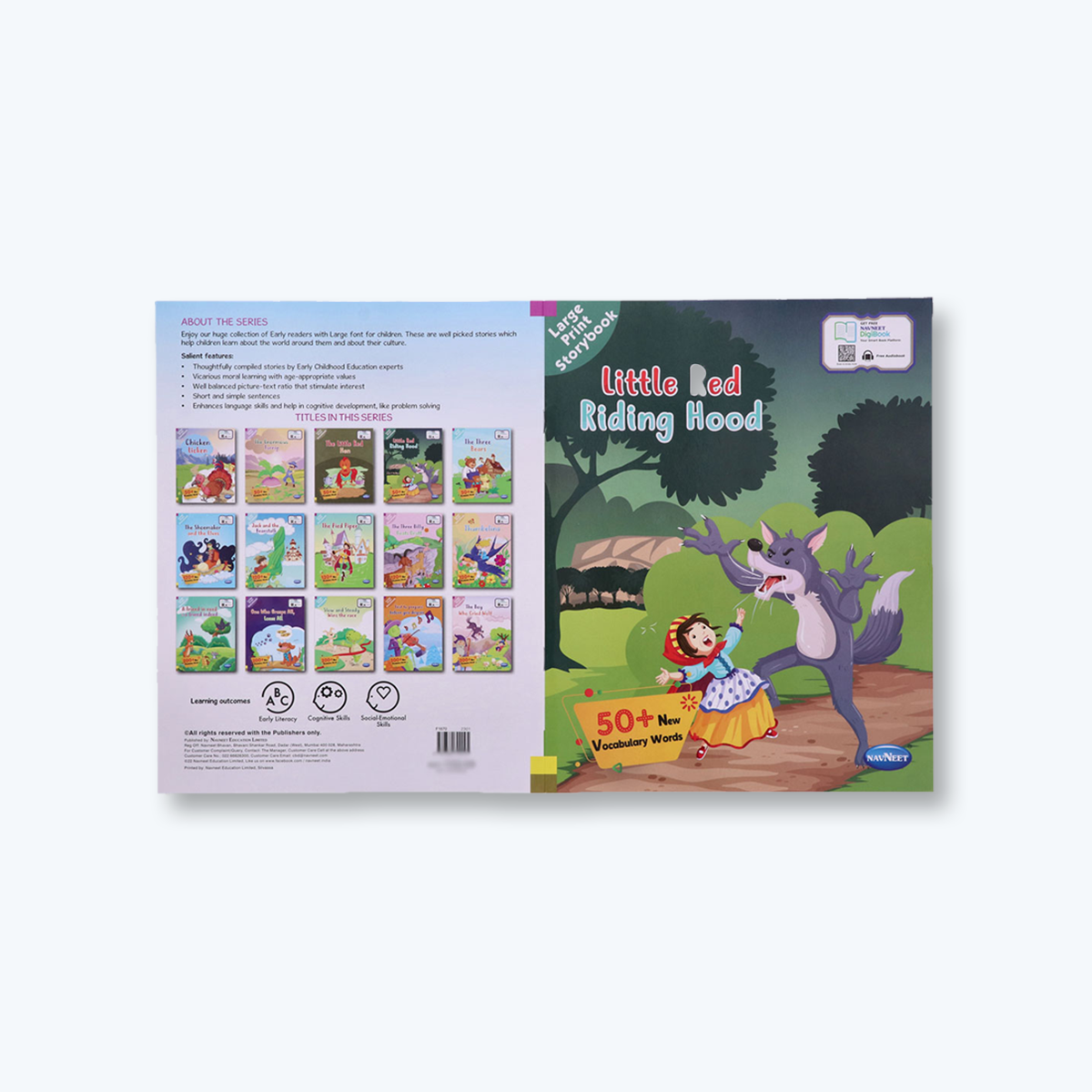 Navneet Large Print Storybooks 1- Set of 5 books with 50+ Vocabulary Words- With Colourful Illustrations- Read aloud stories- Bedtime Stories- Audio Book- Social-Emotional
